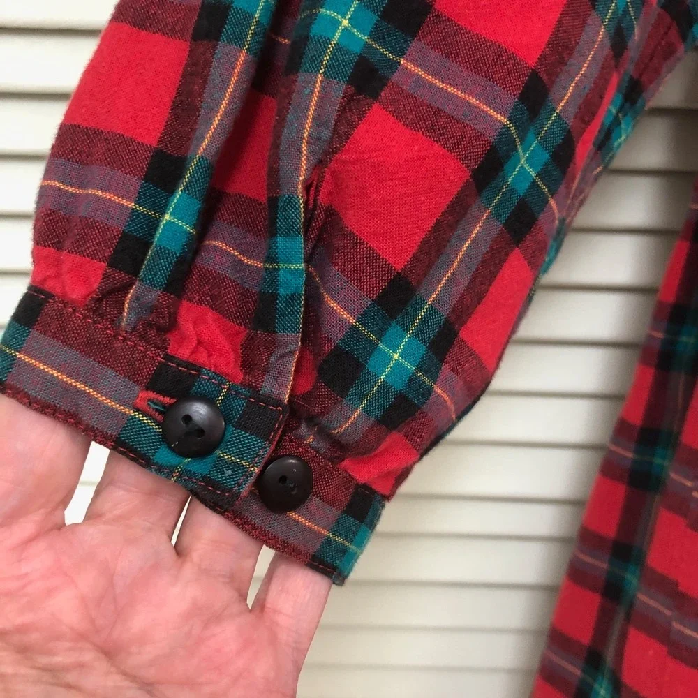 90s Vintage Gymboree Scottie Dog Plaid Holiday Dress Peter Pan Girls XL 5/6